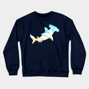 Modern Pixel Sea Hammerhead Shark Crewneck Sweatshirt